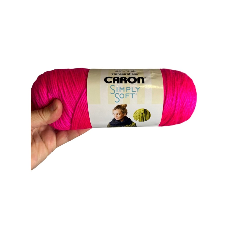 Caron Simply Soft Yarn Neon Pink 9775 Medium 4 Worsted 6oz 315yds 100% Acrylic